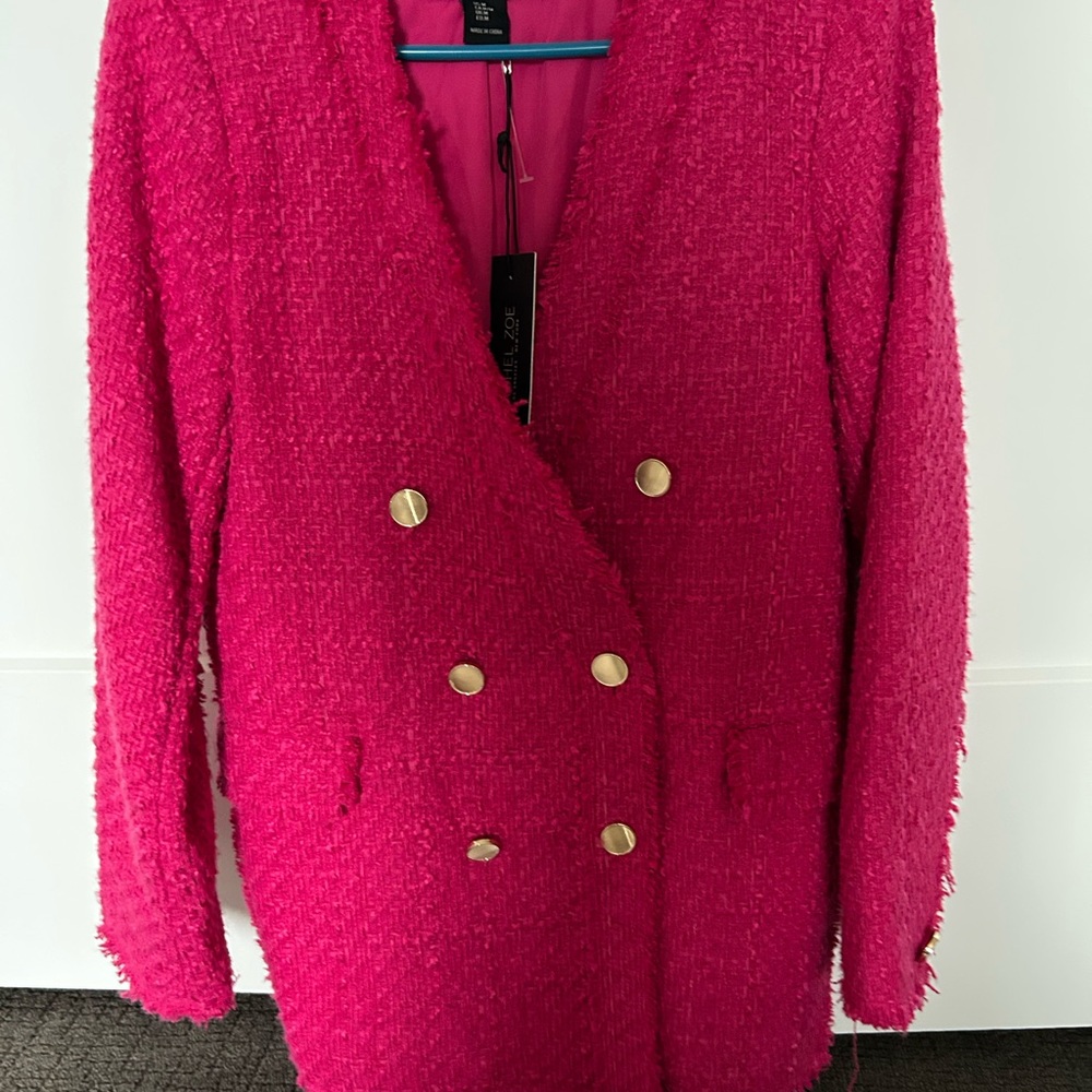 NWT Rachel Zoe Vibrant Pink Textured Blazer